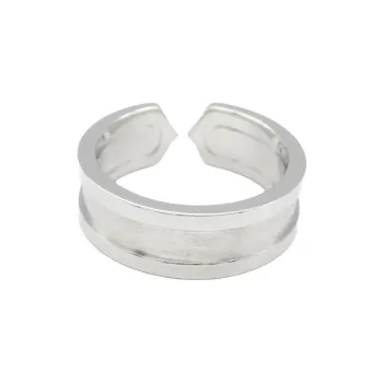 Cartier 2010s 18K White Gold Double C Ring