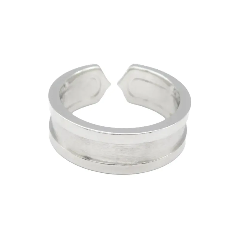 Cartier 2010s 18K White Gold Double C Ring-0