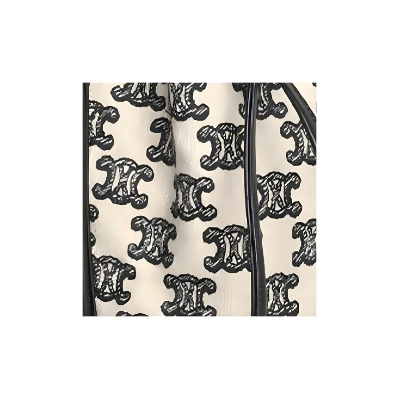 CELINE Triomphe Fabric Bucket Bags Shoulder Bags Women's Black-4