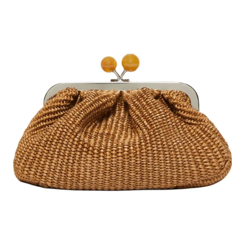 WEEKEND MaxMara Pasticcino Cotton One Shoulder Clutch Trumpets Women's Tobacco-0