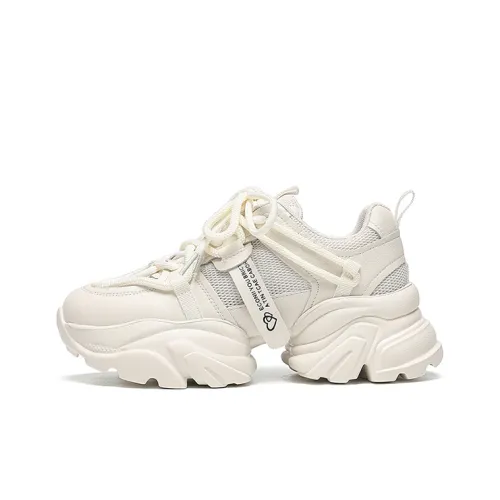 WOOS BOBO Breathable Lightweight Height Increasing Low Top Chunky Sneakers Women's