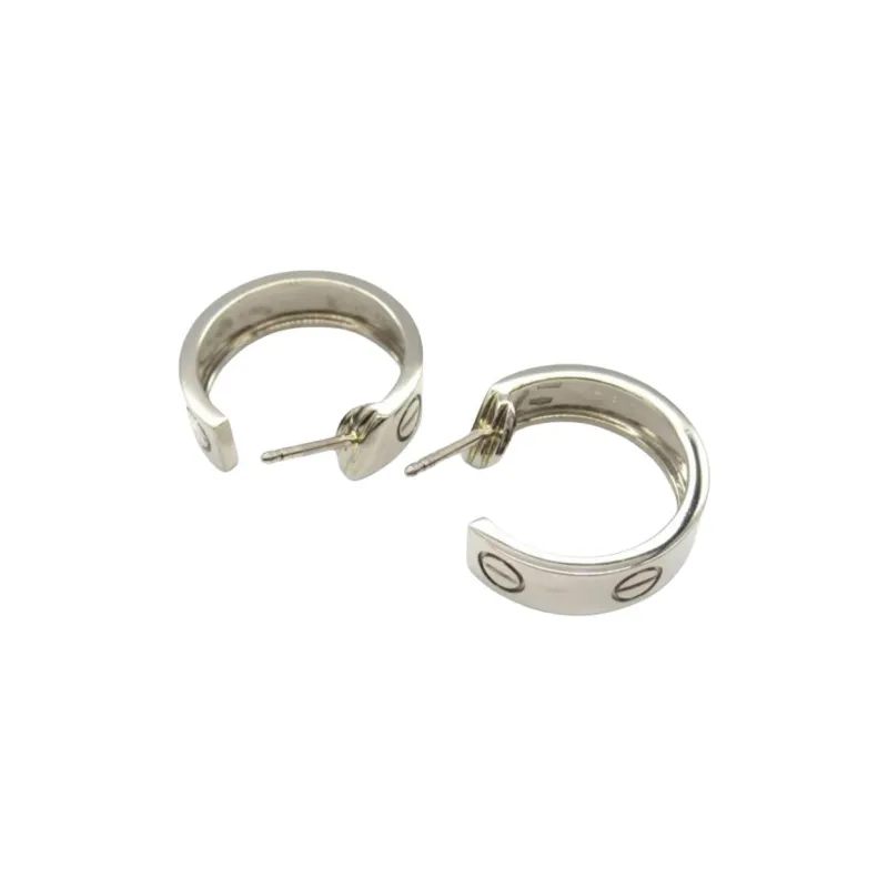 Cartier 2010s Pre owned 18kt White Gold Love Pierce Earrings-1