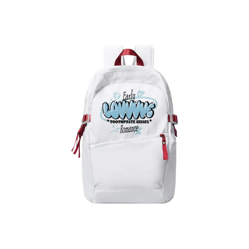DRACONITE Embroidery Student Backpack Regular Unisex Blue White Color Blocking-30