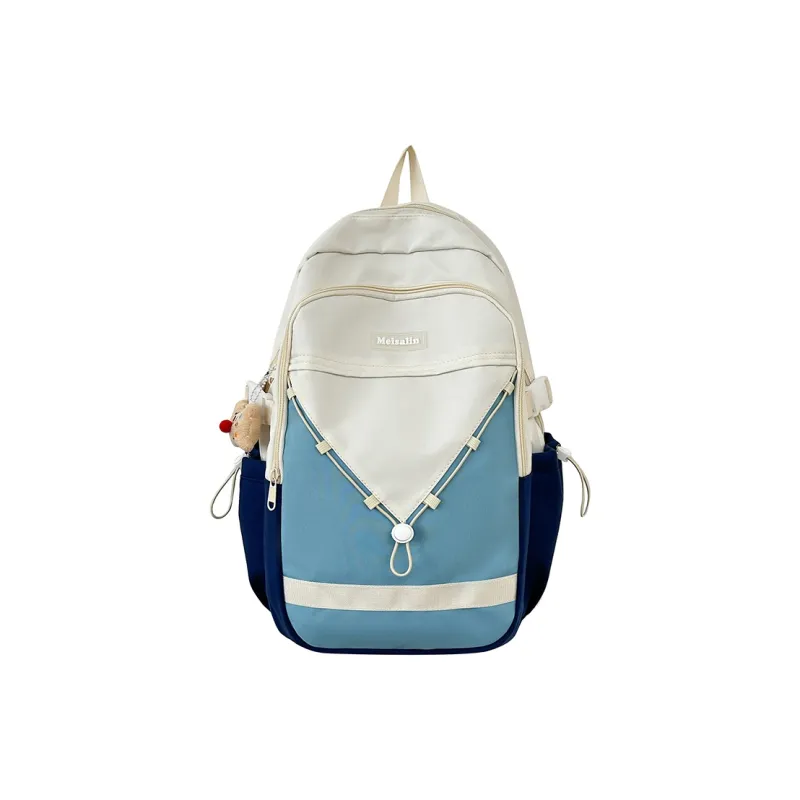 Deli Bear Nylon Backpack Unisex Khaki, Blue, White, Black-5