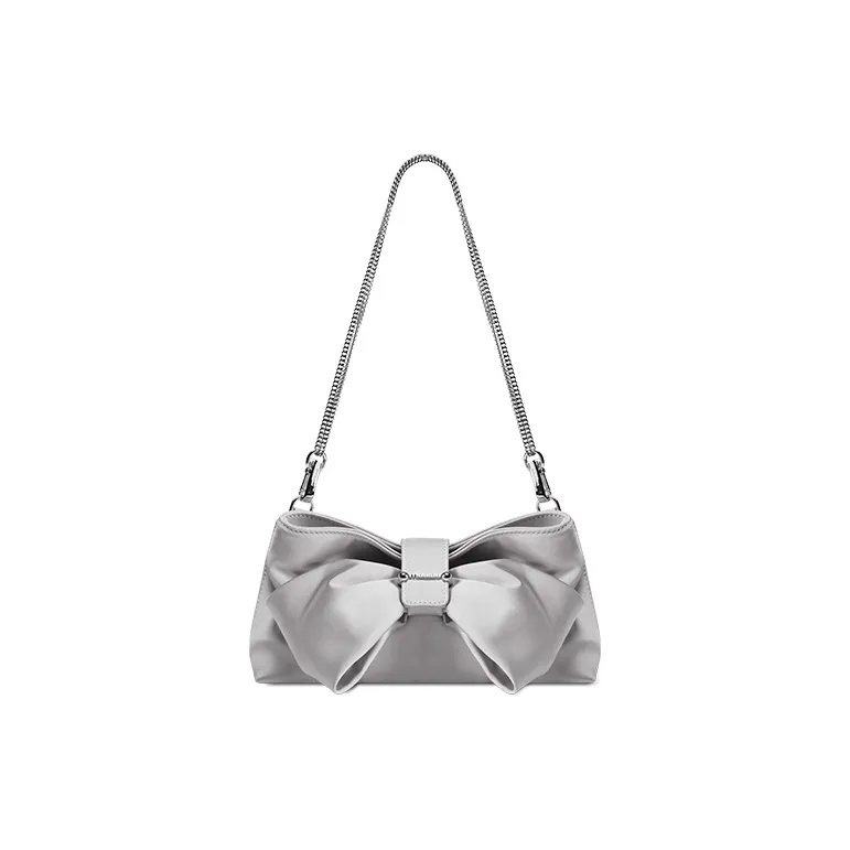 Muuluu Satin Shoulder Bag Regular Women's Cherry Blossom Pink/Wave Gray-6