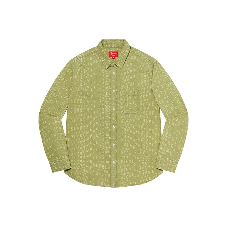 Supreme Warp Jacquard Logos Denim Shirt-2