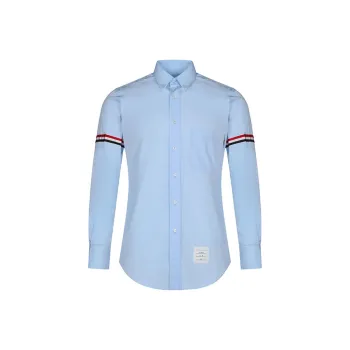 THOM BROWNE Rwb Striped Long Sleeved Shirt