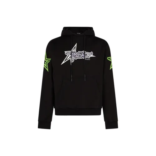 PHOBIA ARCHIVE Hoodie With Stars Print Sweatshirt Men's Black