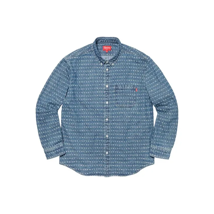 Supreme Jacquard Logos Denim Shirt-1