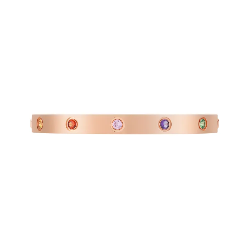 Cartier 2010s 18K Rose Gold Love Bless Multi-stone Bracelet-1