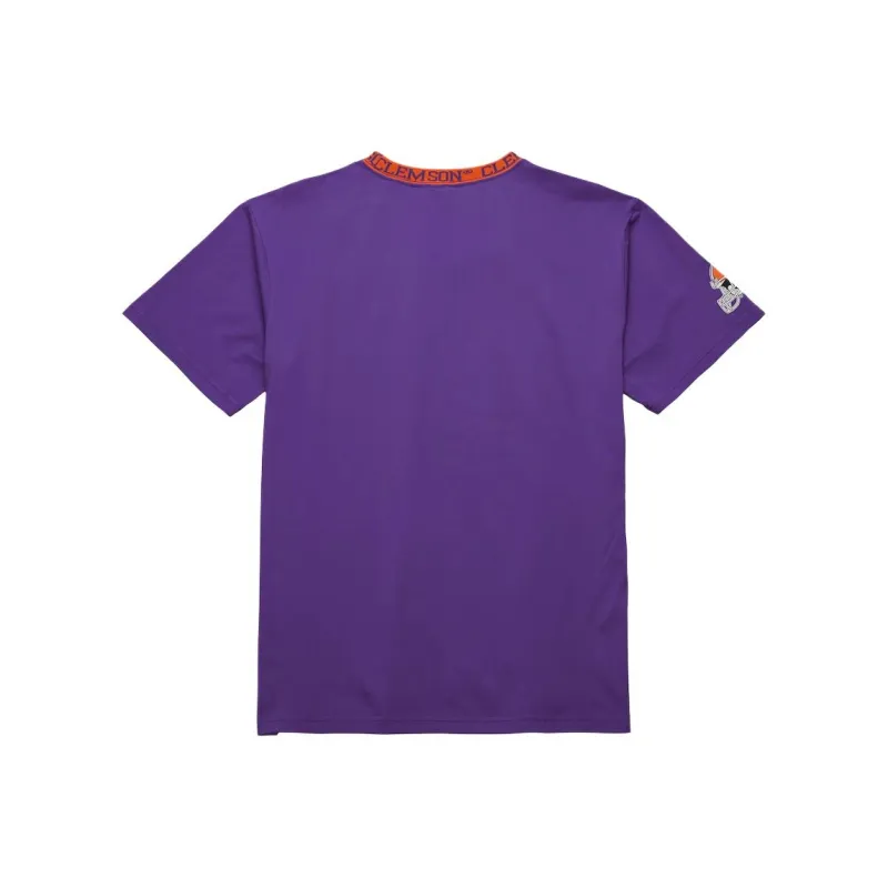 Mitchell & Ness x NCAA Clemson Tigers Jacquard Ringer T Shirt Men's Purple-1