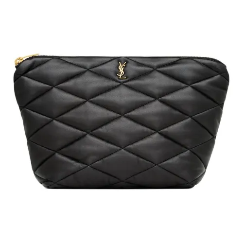 SAINT LAURENT Sheepskin Makeup Bag, Clutch Trumpets Women's Black
