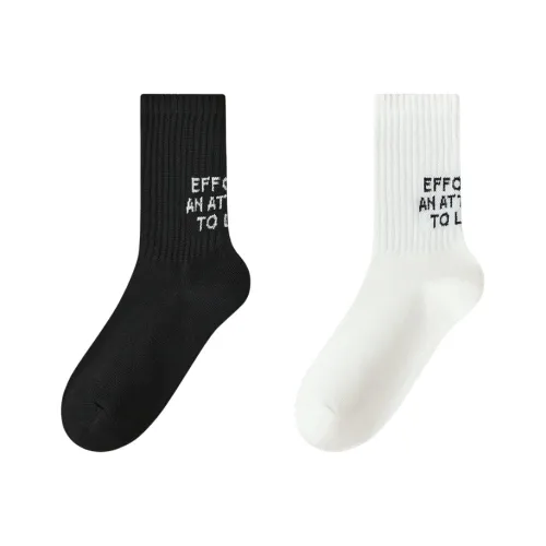 MIIOW Mid Calf Socks Unisex 2 Pack