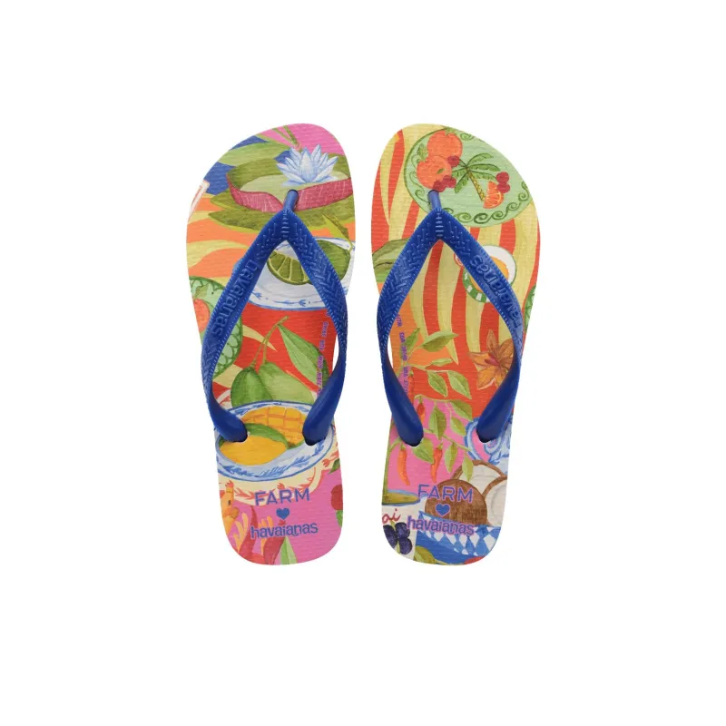 FARM RIO x Havaianas Rubber Sole Quick Dry Flip Flops Women's Blue-2