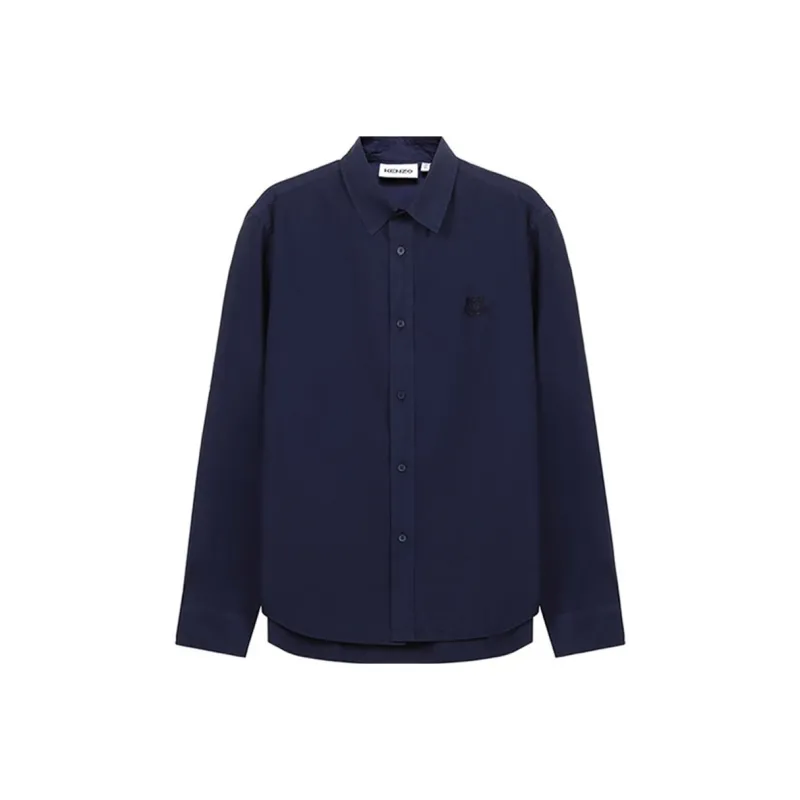 KENZO Classic Tiger Head Shirts Men Navy-0