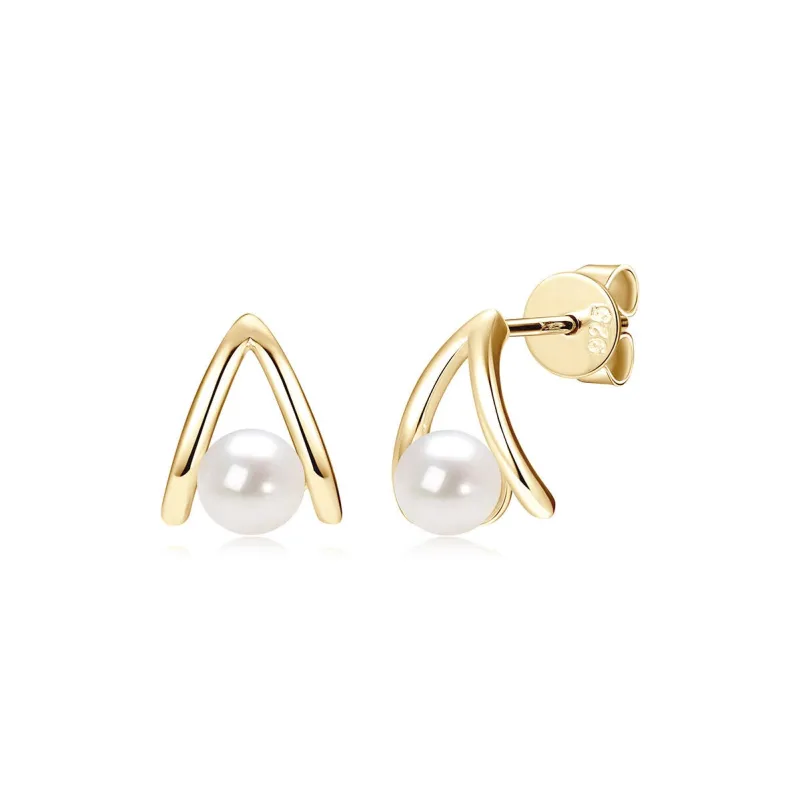 Andaozi Pearl Stud Earrings Women's-5