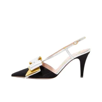 Valentino BOWOW Slim Heel High Heels 8.5cm Women's Black