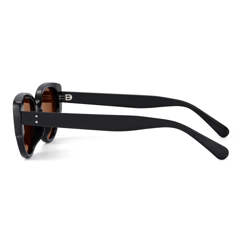 PULAIS Plate Frame TR/Memory Plastic Cat Eye Sunglasses Unisex-5