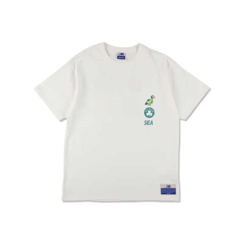NBA x Parappa The Rapper X WIND AND SEA Celtics Team FW24 T Shirt Unisex White-0