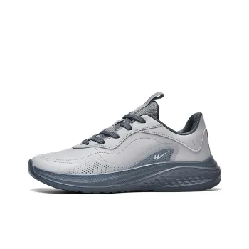 Binary Cushioning Rebound Support Lightweight Slip Resistant Low Top Running Shoes Men's Light Gray