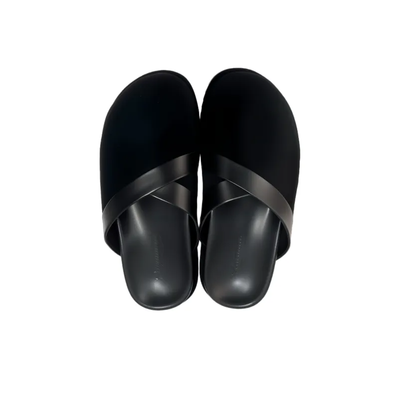 Liuciyuan Slip Resistant Wrap toe Slippers Unisex Black-4