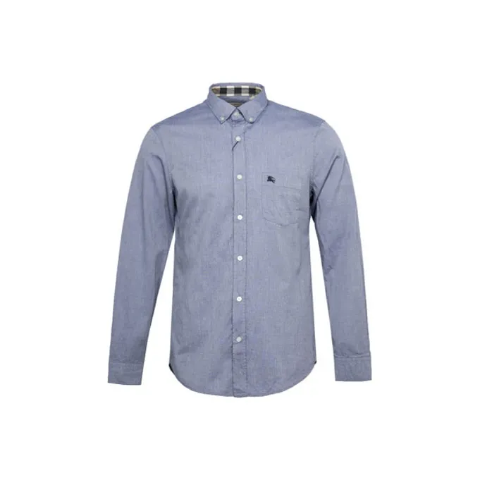 Burberry Shirts Men Gray Blue-0