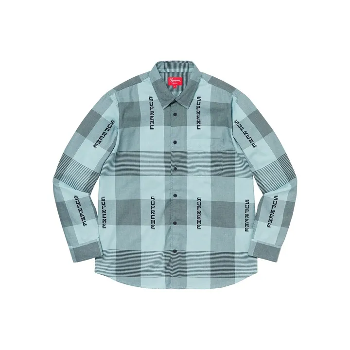 Supreme Logo Plaid Shirt-0
