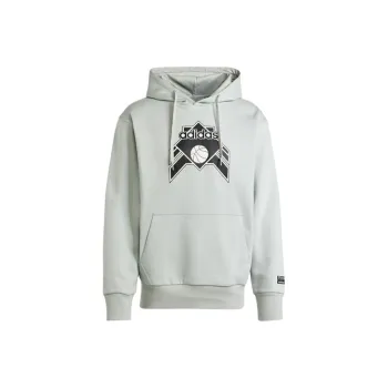 Adidas Graphic Hoodie Sweatshirt Men's Silver Gray