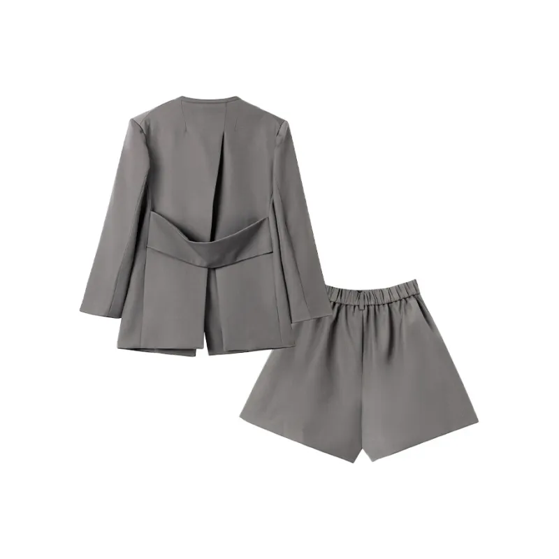 FAIRWHALE High Rise Loose Fit Casual Shorts Set Women's-1
