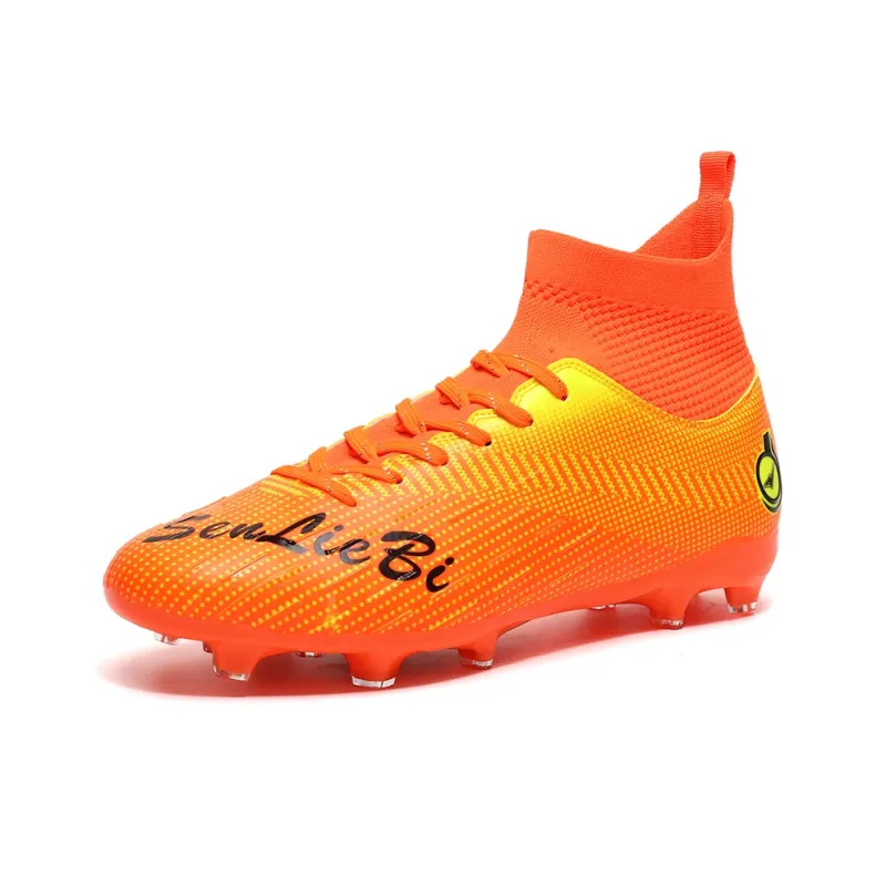 QIUTEXIONG FG Rubber Long Studs TF Rubber Broken Studs Soft Ground Firm Ground Slip Resistant Soccer Shoes Unisex-50