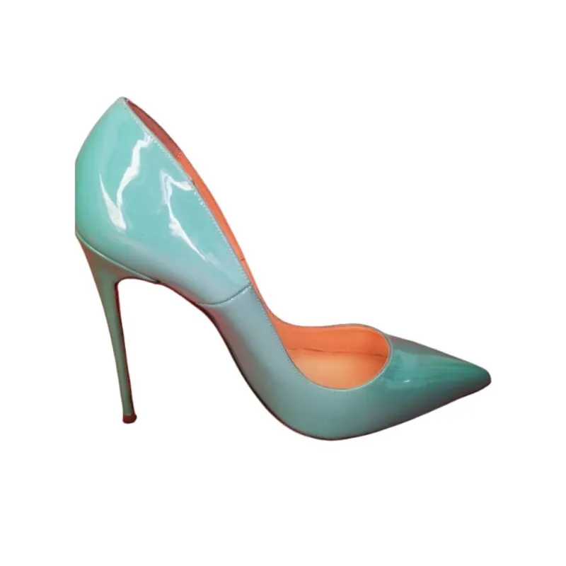 CL Kate Slim Heel High Heels 12cm Women's Lake Green-1
