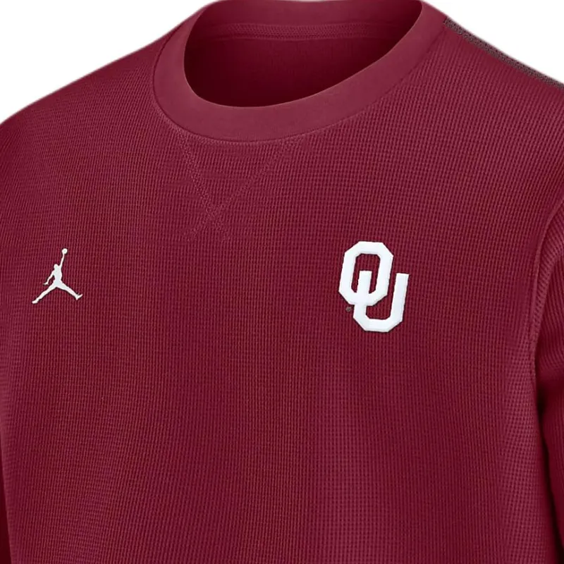 Jordan Oklahoma Sooners Sideline Coach Men's Jordan College Long Sleeve Top-2