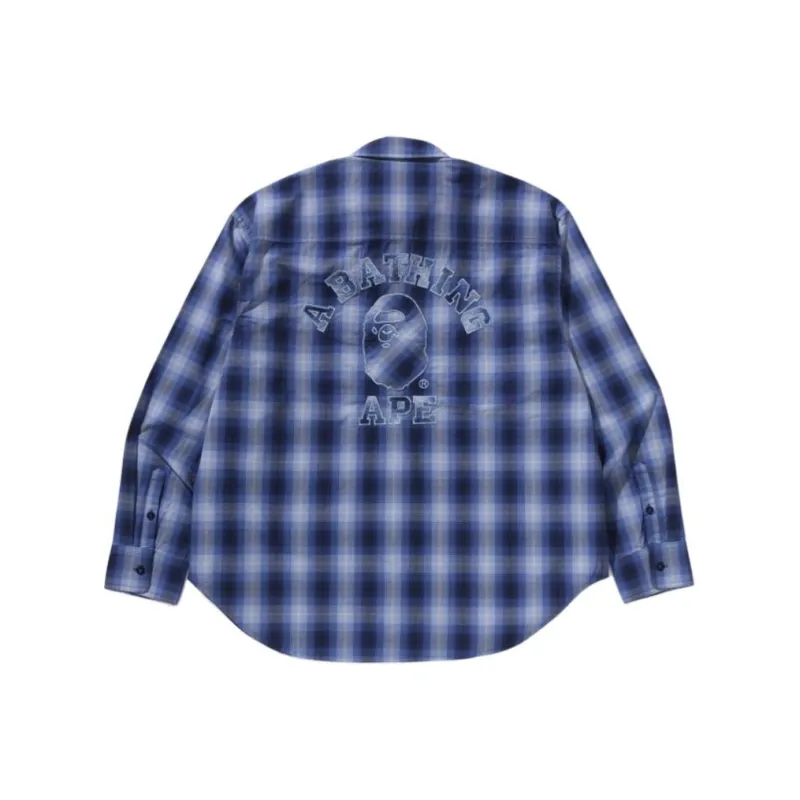 Bape Ombre Check College Relaxed Fit Shirt-3