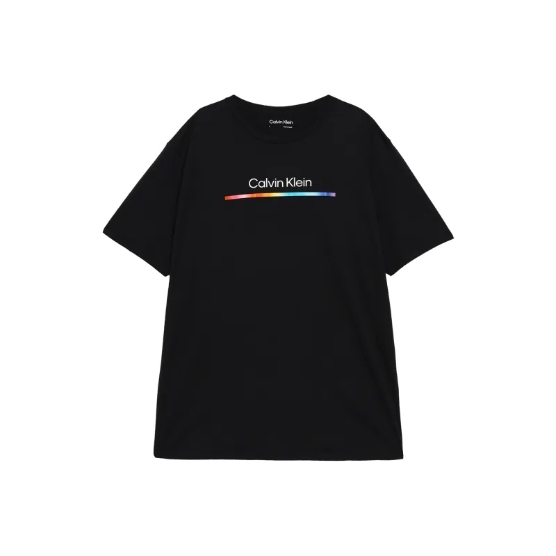 CALVIN KLEIN Rainbow Series T Shirt Men's Space Black-0