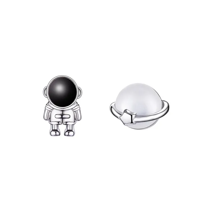 JKEM Copper/Zircon Stud Earrings Unisex-0