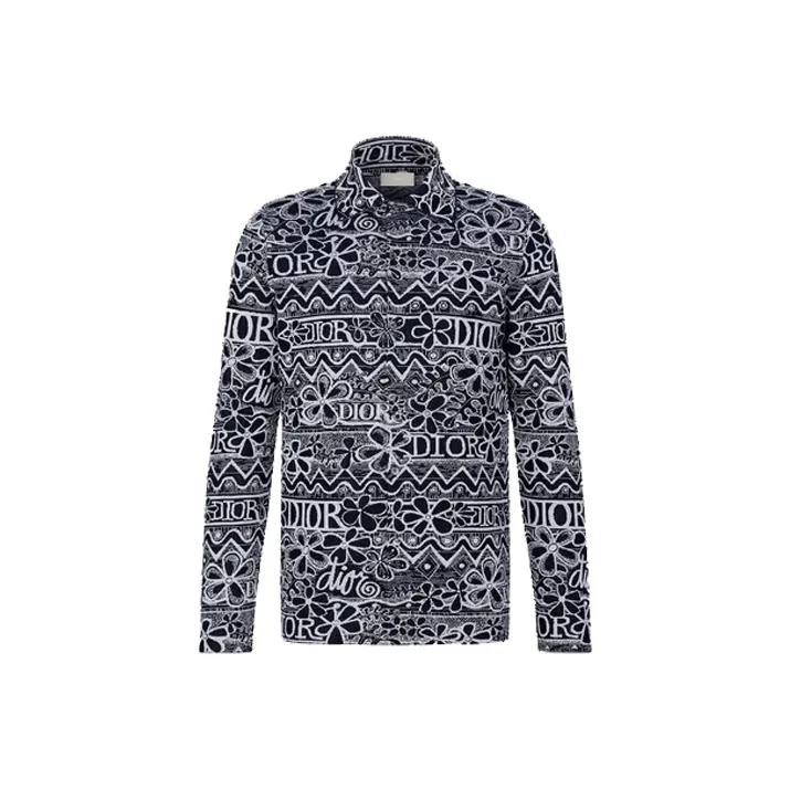 DIOR Quarterly New Products Shirts Men Marine Blue-0