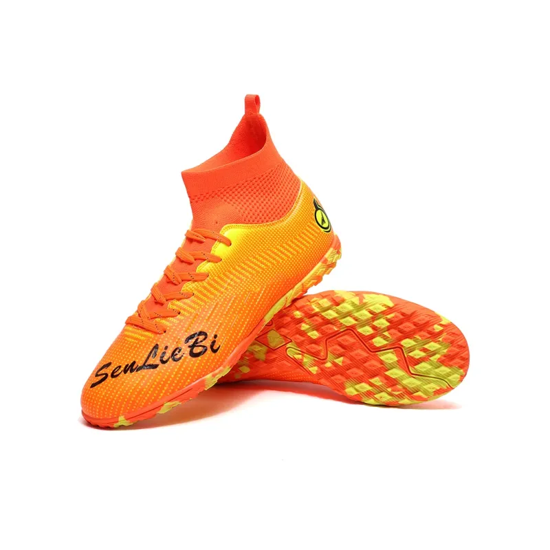 QIUTEXIONG FG Rubber Long Studs TF Rubber Broken Studs Soft Ground Firm Ground Slip Resistant Soccer Shoes Unisex-26