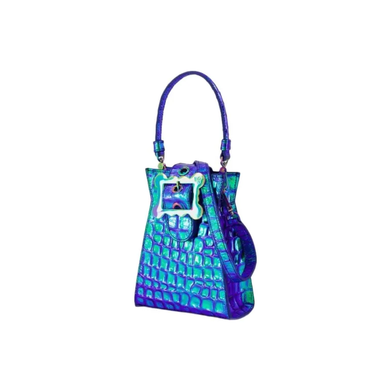 Vivienne Westwood Embossed One Shoulder Handbag Women's Peacock Blue-1