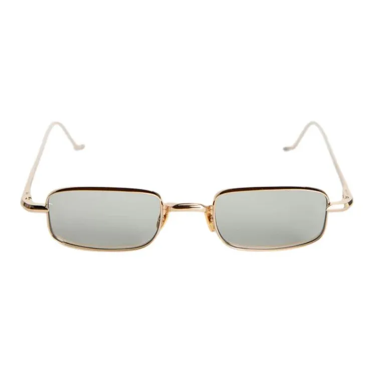 JACQUES MARIE MAGE Titanium Rectangular Sunglasses Unisex Gold-1