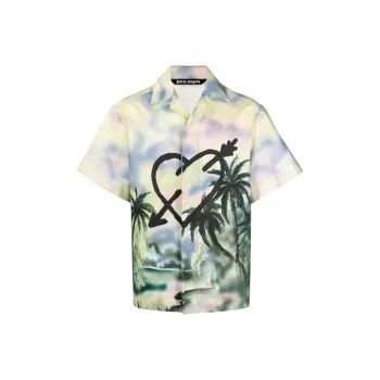 PALM ANGELS Paradise Heart Bowling Shirt