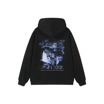 Mackyo Sweatshirt Jacket Unisex Black/Burgundy
