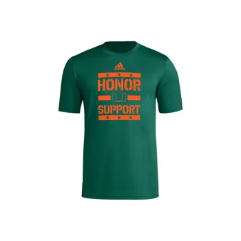 Adidas Free Shipping With AdiClub Miami Hurricanes Pregame Tee
