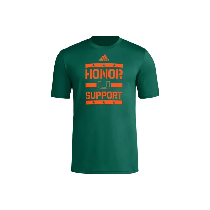 Adidas Free Shipping With AdiClub Miami Hurricanes Pregame Tee-0