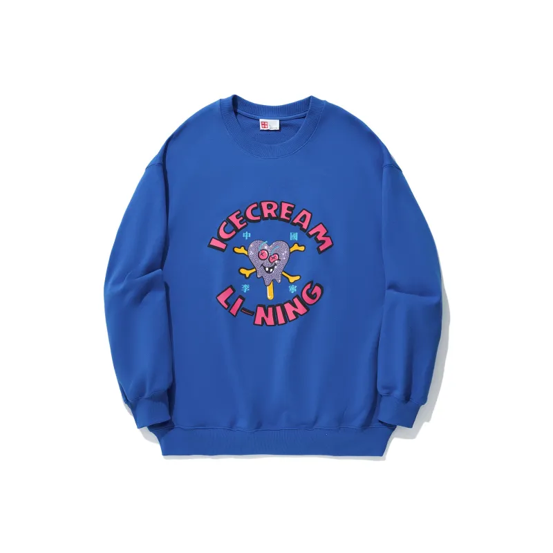 LiNing x ICECREAM Sweatshirt Unisex Color Blue-0