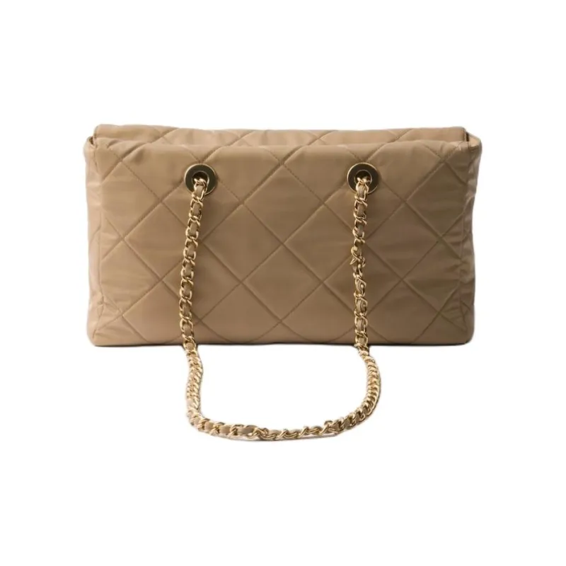 PRADA Re Edition Recycled Nylon Handbag Medium Size Women's Camel Brown-2