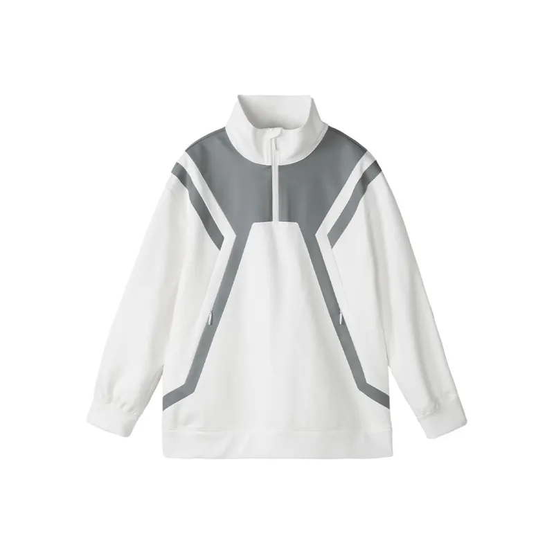 NORVINCY Versatile Hoodless Half Open Collar Heavyweight Casual Sweatshirt Men's-2
