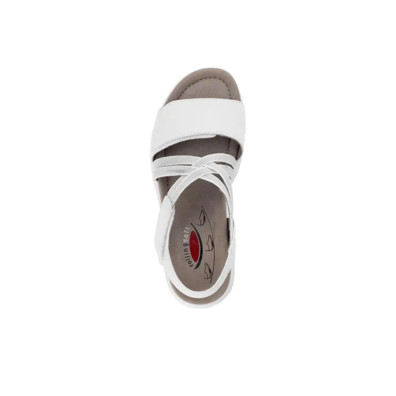 Gabor Rollingsoft Beach Sandals Women's White-3