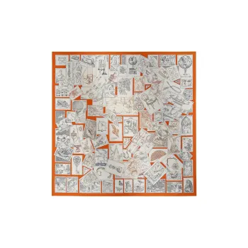 HERMES Silk Scarves Women's Orange