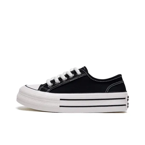 Warrior Abrasion Resistant Height Increasing Low Top Canvas Shoes Women's Black