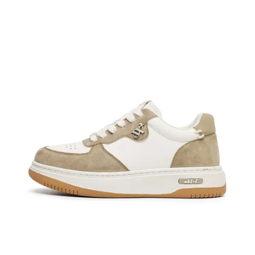 Hong Kong Meng Anti Slip And Wear Resistant Height Increasing Low Top Skateboard Shoes Unisex Beige Brown